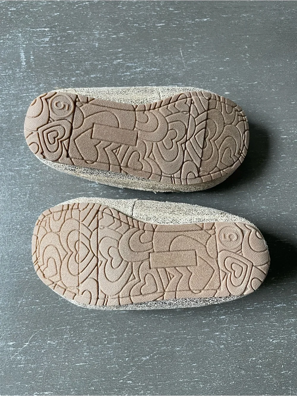 Cat & Jack Shimmery Gold Toddler Moccasin Slippers with Sherpa Lining